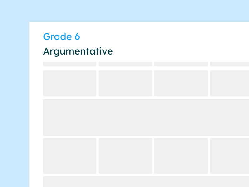 grade 6 argumentative writing rubric