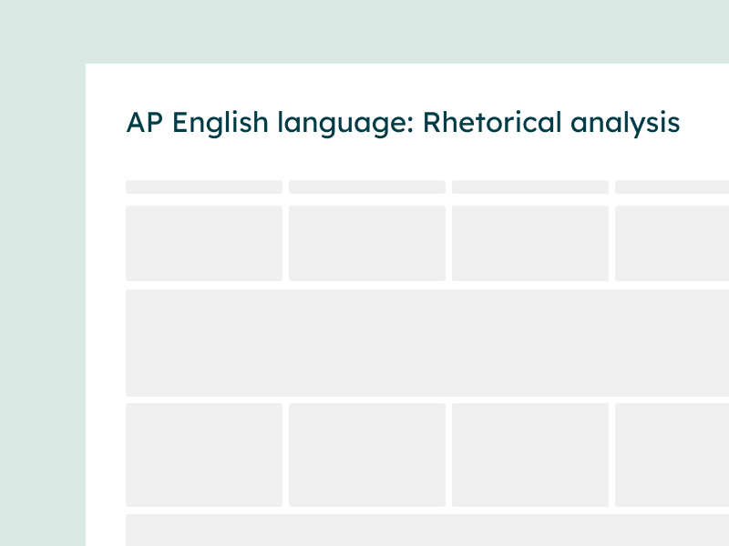 AP English language rhetorical analysis rubric