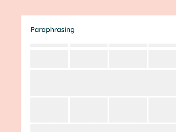 paraphrasing rubric trait